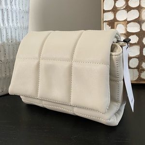 Mango Quilted Crossbody Bag - Beige
